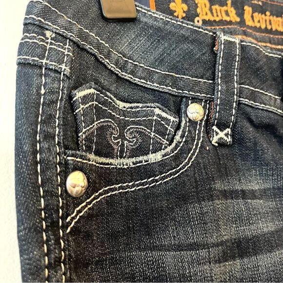 Rock Revival Debbie Dar Wash Bootcut Jeans Fleur Di Lis NEW without tags 27 - Picture 5 of 12